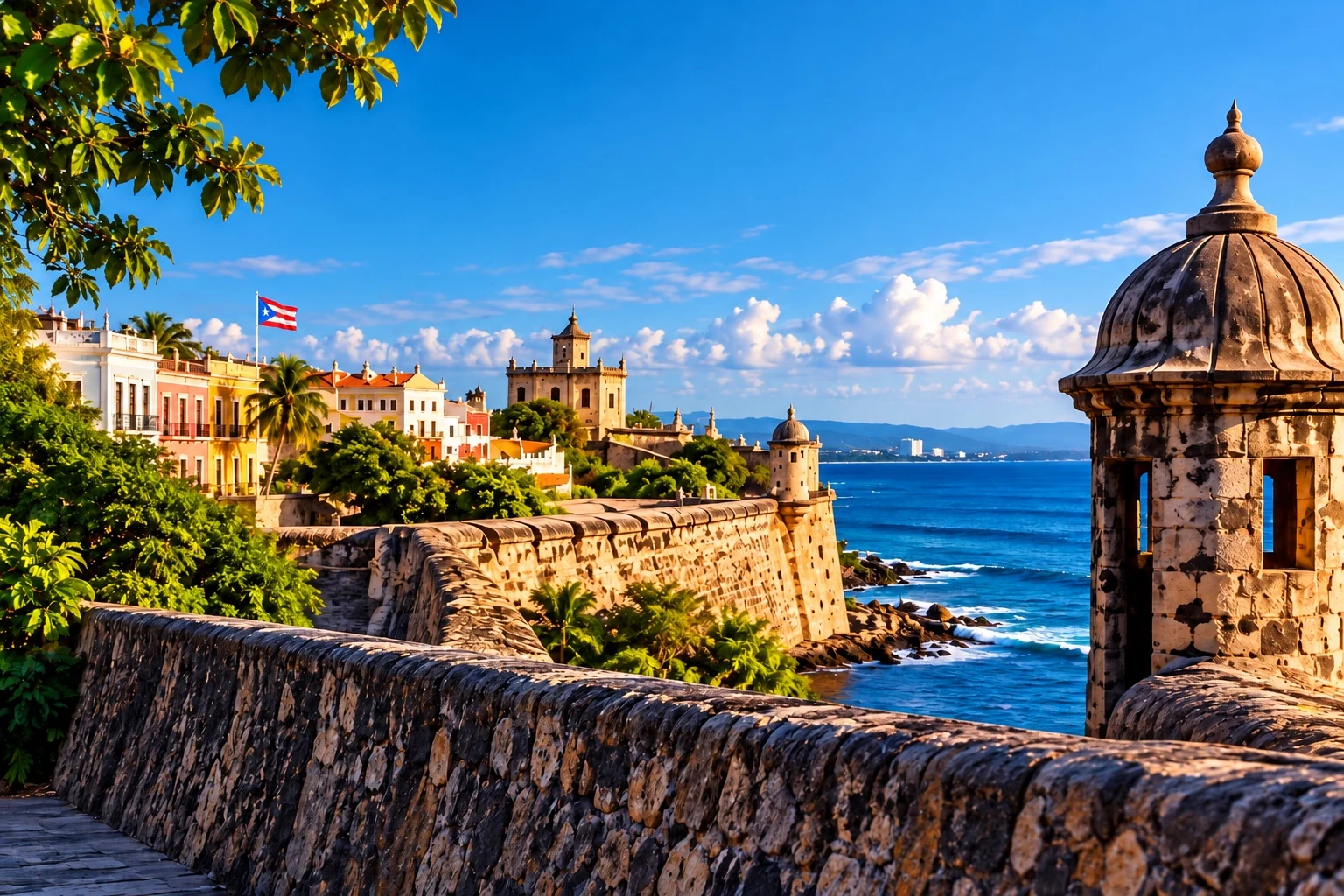Old San Juan waterfront in Puerto Rico